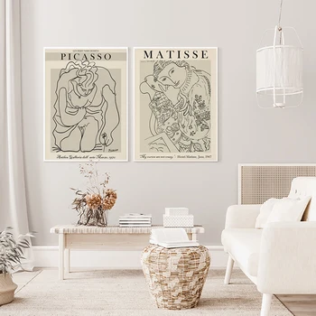 Retro Picasso Matisse Plagáty A Vytlačí Abstraktné Dievča Telo Kvetinové Steny Umelecké Plátno Na Maľovanie Obrázkov Na Obývacia Izba Nordic Deco