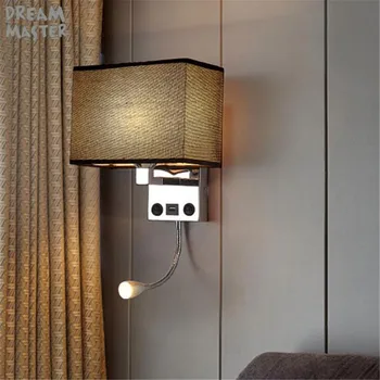 Moderné LED Nočné Čítanie Nástenné Svetlo s USB Nabíjací Port,Steny Sconces,Obývacia Izba Nástenné Svietidlo pre domáce hoteli