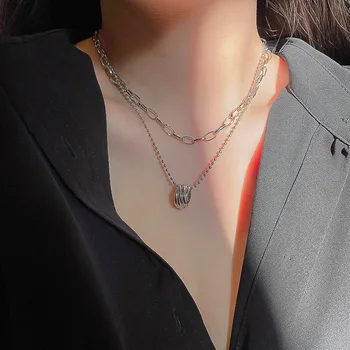 2020 Južná Kórea Nové Retro Multi-layer Náhrdelník Módne Jednoduché Temperament Krátke kľúčnu kosť Reťazca Ženské, Elegantné Šperky