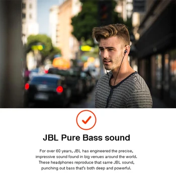 Originálne JBL T290 3,5 mm Káblové Slúchadlá Stereo Hudbu, Športové Pure Bass Slúchadlá 1-Tlačidlo Remote Hands-free Call s Mic