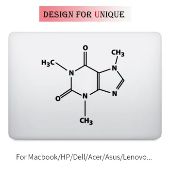 Kofeín Molekulový Vzorec Notebook Odtlačkový pre Apple Macbook Nálepky Pro Air Retina 11 12 13 15 palcovom Vinyle Mac Mi Povrchu Pokožky Knihy