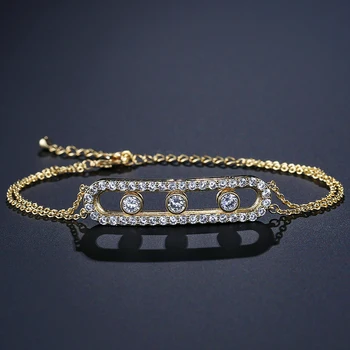 Moderný Luxus Reťazca ťahu Bieleho Crystal Svadobné Energetický Náramok pre Ženy Strany Večera Módne Šperky FB02182 Bijoux Femme 2021