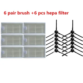 6* Robot Bočné Kefa a 6* HEPA filter pre KITFORT KT-518 kt 518 Robotický Vysávač