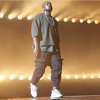 Kanye West Moderný streetwear tenké časti half-rukávy T-shirt mužov voľné rukávy v bat rukávy jednofarebné tričko S-XL