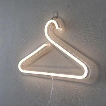 Dekoratívne LED Vešiak v Tvare Neónový nápis Svetlo Stenu Decor Art Oblečením Podnikania Domáce Dekorácie Spálňa Vianočný Večierok