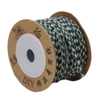 2.0 mm hrubé troch farieb štyri-strand bavlna bavlna, viacfarebná niť DIY náramok lano elasticized lano náhrdelník lano 20m rol