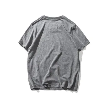 10218--Krátke rukávy T-shirt pánske letné kolo krku farbou pol-rukávy bežné slim top trendy