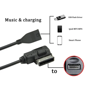 Auto Kábel Music Interface AMI MMI na Kábel USB Adaptér pre Audi A3 S4 A5 A6, S5 S6 A7, A8, Q5 Q7 R8