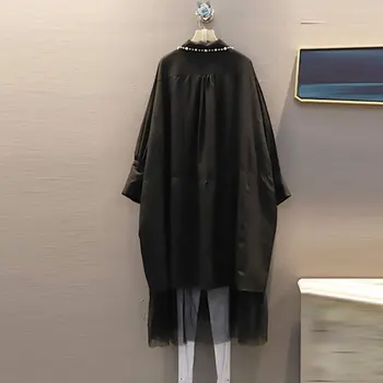XITAO Patchwork Sequin Šaty Módne Oka Plný Rukáv Elegantné Nepravidelný Plus Veľkosť 2020 Jeseň Elegantné Voľné Šaty Hore ZP3330