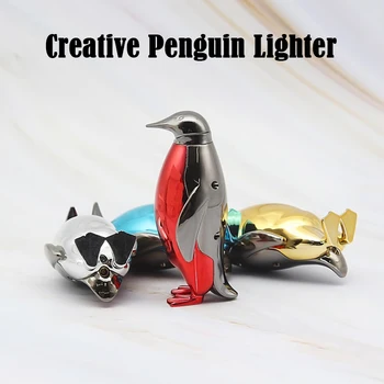 Kreatívne Penguin Zapaľovače Prenosné Roztomilý Novinka Sviečka Ľahšie Prežitie Fire Starter Gadgets Pre Mužov Fajčenie Príslušenstvo