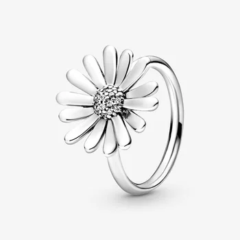 Špeciálna ponuka 2020 Jar Autentické 925 Sterling Silver Ring Šumivé Daisy Kvet Koruny Krúžky Žien Zapojenie Šperky