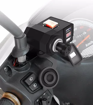 OHANEE Motocykel USB Nabíjačku telefónu 12V/24V Cigaru zapaľovači Dual USB moto Nabíjačku LED Voltmeter nepremokavé Auto-Styling