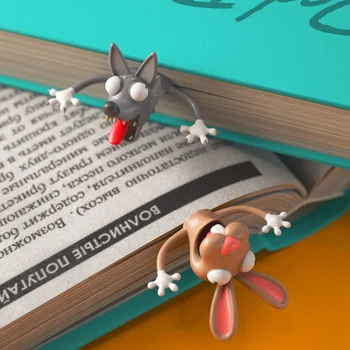 Kreatívne 3D Stereo Záložky pre Knihy, Karikatúra Roztomilý Zvierat Dizajn Záložku pre Deti Papiernictvo Dodávky PVC Záložku Stránky, Označiť