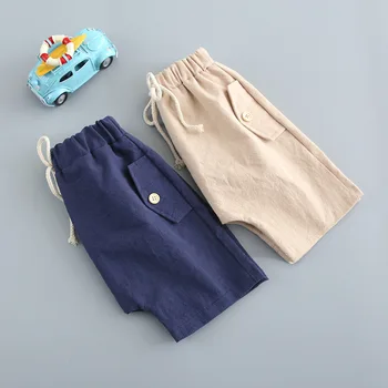Deti Nohavice deti letné nohavice pre baby chlapci, dievčatá voľné šortky pevné vrecku tlačidlo modrá khaqi 2020 plaviek