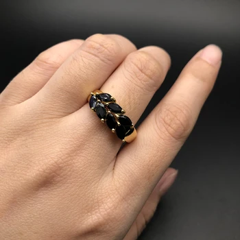 Zafír prstene prírodný drahokam s 925 sterling silver žlté zlato krúžky módne šperky pekný svadobný darček pre ženy