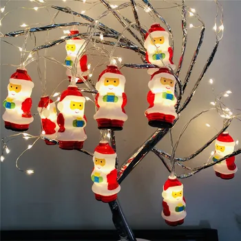 USB alebo Batérie powered Santa Claus, Vianočné 10 led reťazec svetlo Víla domáce dekorácie pre Spálňa,Schody,Vianočný stromček