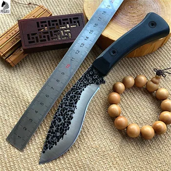 PEGASI 60HRC ručné kované z pružinovej ocele vonkajšie taktiky rovný nôž north American drevená rukoväť pazúr lovecký nôž