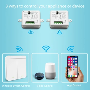 Tuya WiFi RF Prepínač Modul Zásuvka 10A, 2 Gang, Prepínač Bezdrôtovej komunikácie Smart Home Domovská stránka Google Alexa Echo App Časovač, Diaľkové Ovládanie