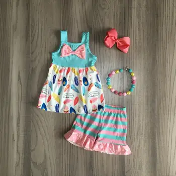 Baby dievčatá letné oblečenie kvetinový sklzu top prúžok šortky deti roztomilý oblečenie s príslušenstvom