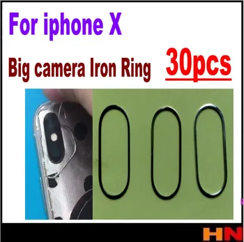 30pcs Pre iPhone X IX Kvalitné Zadné zadný Fotoaparát železa Krúžok Kryt Rámu Náhradné Diely