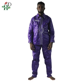 H&D afrických mužov oblečenie nové módne bazin riche nastaviť muž, topy a nohavice, súpravy tradičné mens vybavenie, ktoré vám vyhovuje