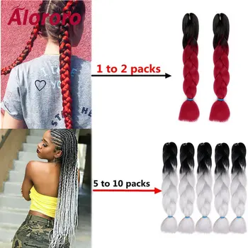 Alororo Afro Pletenie Vlasy Fialová, Ružová, Modrá Syntetické Vlasy Rozšírenie pre Sieťky, 5 ks/Bal 24 inche Jumbo Braid Vlasy Veľkoobchod