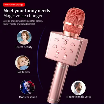 Bezdrôtové Bluetooth Stereo Integrovaný Mikrofón a Audio Karaoke KTV Prehrávač Hudby, Spevu Záznamník Ručný Mikrofón Domáce Použitie