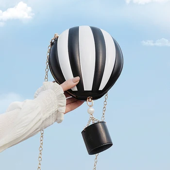 3D Moderný teplovzdušný Balón Dizajn Ženy Móda Ramenný Reťazca Taška Peňaženky a Kabelky Crossbody Taška Dievča Kapsičky Dizajnér Taška