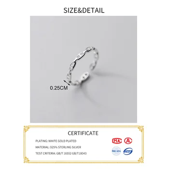 INZATT Reálne 925 Sterling Silver Geometrické Nastaviteľný Krúžok Pre Módu Ženy Strany Hiphop Jemné Šperky Minimalistický Príslušenstvo