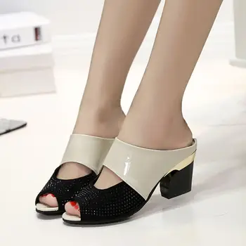 Cresfimix ženy módne sladké black & red multi color típat prst vysokým podpätkom sandále lady klasické pu kožené letné sandále h6127