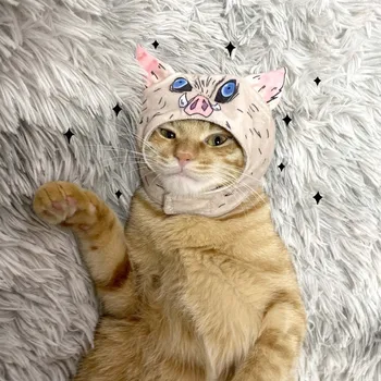 Cosplay Vtipné Mačku Oblečenie ozdobná šnúrka na uniforme Slayer Mačka Spp Klobúk Oblečenie pre Mačky Kostýmy pre Mačky Zábavné Hashibira Inosuke Pet Produktov