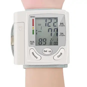 1 Ks Domácej zdravotnej starostlivosti, Zápästie, meranie Pulzu nástroj, Prenosný, Automatický digitálny LCD Monitor Krvného Tlaku Biela