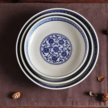 Čínsky Kreatívne Kvetinové Modré a Biele Porcelánové, Keramické Platne Reštaurácia, Domáce Multi-veľkosť Starožitné Šalátový Tanier Hlboký Tanier