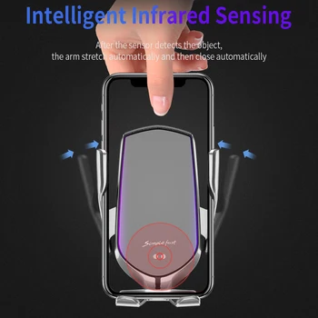 Essager Qi Auto Bezdrôtová Nabíjačka Pre iPhone Xs Max Samsung S10 Xiao Inteligentné Infračervené Rýchlo Wirless Plnenie Auto Držiaka Telefónu