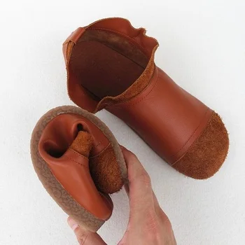 Careaymade-Jeseň kože ručne vyrobené retro dámske členkové topánky,umenie pohodlné mäkké, ploché dno cowhide pôvodného jednotného topánky