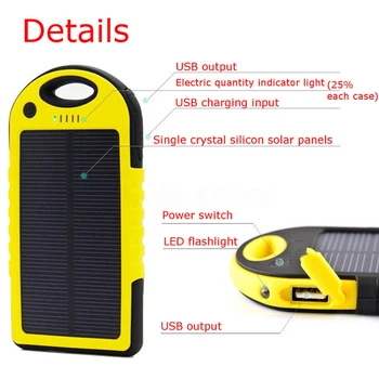 Efektívne solárny panel Prenosné Dual 2 USB Solar Power Bank Batérie Prípade Výmenu urob si sám Repairment Nabíjačku Kryt 5000mah