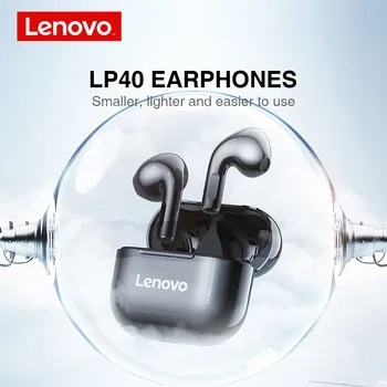 Lenovo LP40 TWS Slúchadlá Touch Ovládania Dual Stereo Bass Slúchadlá Bluetooth 5.0 Športové Bezdrôtové Slúchadlá pre smartphone 300mAH