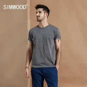 SIMWOOD 2020 lete nové Mélange pruhované tričko mužov o-krku t tričko vysokej kvality plus veľkosť oblečenie značky o-krku topy 190432