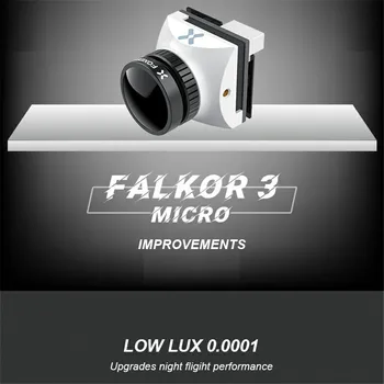 Foxeer Falkor 3 Micro FPV HD Kamera Cam 1200TVL 1.7 mm Objektívu, OSD 4.6-20V 4:3 16:9 PAL NTSC Prepínateľné na RC Racing Drone Rám