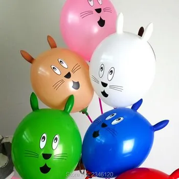 NASTASIA 25pcs Králik vedúci latexový balón zmiešané farby párty pre deti balón kvalitné špeciálne tvarované cartoon hračka balón