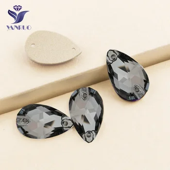 YANRUO 3230 Drop Black Diamond Šiť Na Kamienkami Kvapky Šitie Sklo Kryštály Šiť Kamienkami Na Oblečenie