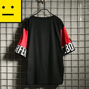 Hip Hop Mužov Tričko Letné Voľné Módne Bežné Streetwear Polovičný Rukáv pánske T-shirt Príliv Harajuku