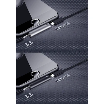 Nový Menič 3,5 mm Jack 2 v 1 Konektor Pre iPhone 7 8 Plus 11 Pro 10 X XS Max XR Nabíjanie, Slúchadlo Dual Splitter Kábel