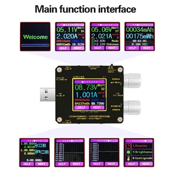 QI Bezdrôtovú Nabíjačku Tester Farieb TFT Bluetooth Android App USB Napätie Meter Zaťaženie Detektor Indikátor DC Voltmeter