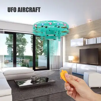 Inovovaná Verzia UFO, Lietadiel Ručné Snímanie Infračervený Senzor Vnútorné Lietanie Hračky LED UFO Mini Drone Hračka na Diaľkové Ovládanie, USB Nabíjanie