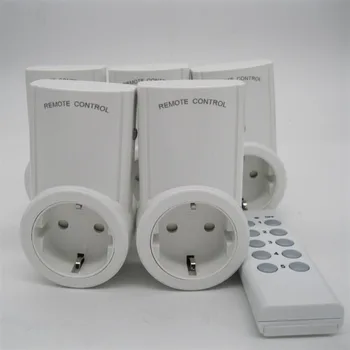 Vysoká Kvalita EÚ 5 Pack Bezdrôtové Diaľkové Ovládanie elektrickej Zásuvky Light Switch Zástrčku Smart Home Diaľkové Switcher Zásuvky Zásuvky