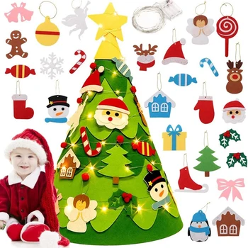 3D Cítil Vianočný Strom Decor Set Dekoratívne Santa Claus Snehuliak, Vianočný Strom DIY Vianočné Ozdoby 2021 Nový Rok Darček pre Deti