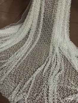 5 metrov lepené lesk čipky textílie na predaj JIANXI.C-82219 lesk oka materiálu s plným korálky pre večerné šaty