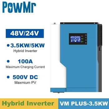 24VDC 48VDC 220VAC Solar Hybrid Invertor 5000W 3500W Čistá Sínusová Vlna MPPT 100A Solárny Regulátor Vnútri pre Max 500V PV Vstup WIFI