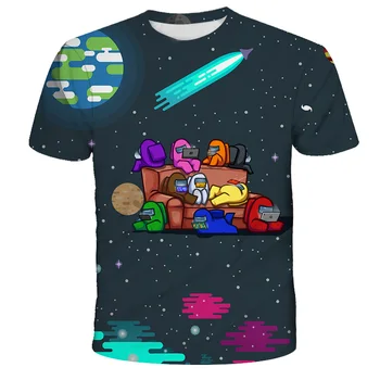 2020 Letné Krátke Video Hra Medzi Nami T-shirt 3D O-Krku Chlapec dievča Tričko Baby boy Streetwear Harajuku Módne Oblečenie